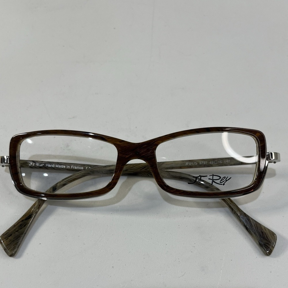 JF‎ Rey Womens Eyeglass Frame JF0175 9797 New 49 16 147 Plastic Rectangle Brown